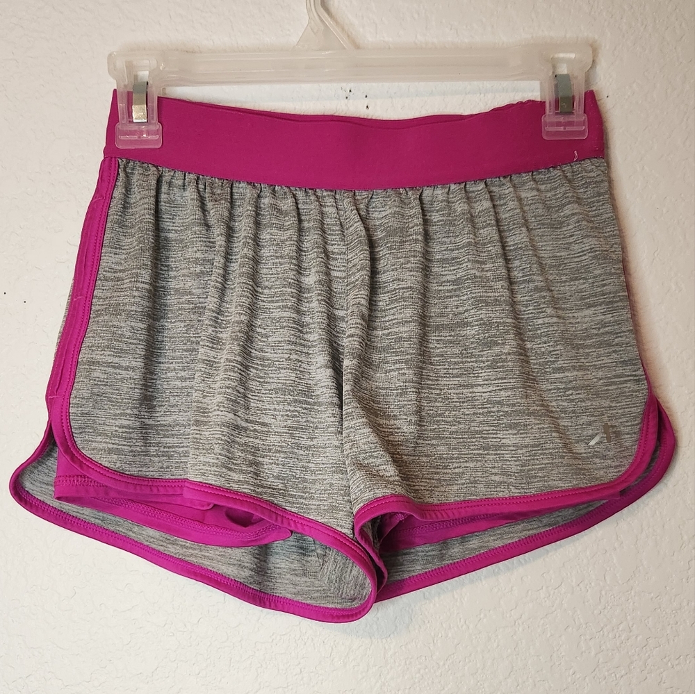 Alive Qwick-Dry Lined Running Shorts Gray‎ and Pink, Size XS